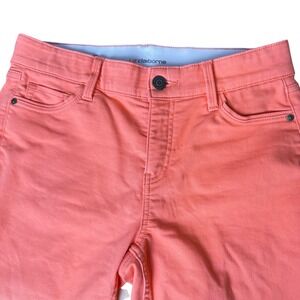 Liz Claiborne Sara Crop Pants Women 10P Orange Good Mid Rise Petite Capris